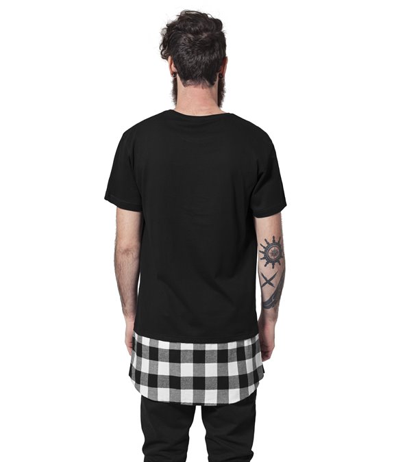 Long Shaped Flanell Bottom Tee black-black-white 1